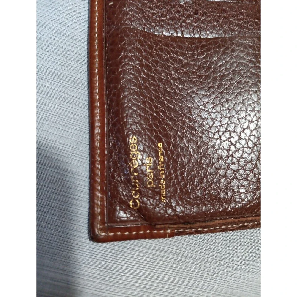Vintage Courreges Paris Leather Wallet  Tan